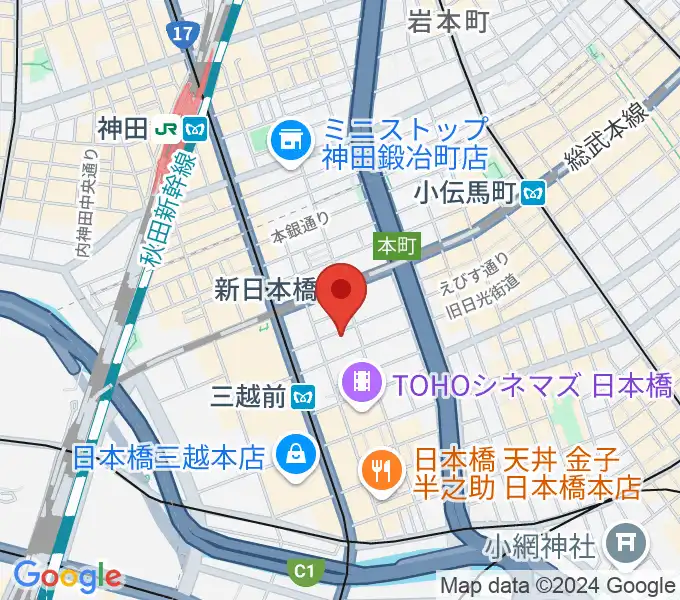 お江戸日本橋亭の地図