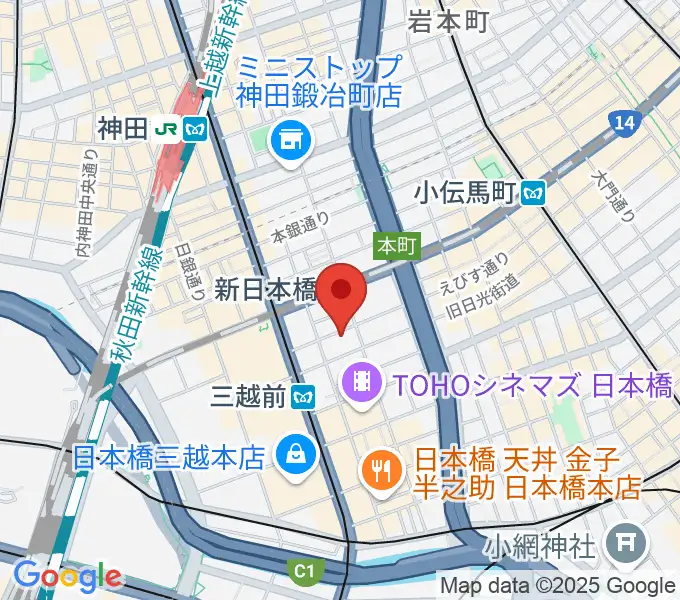 お江戸日本橋亭の地図