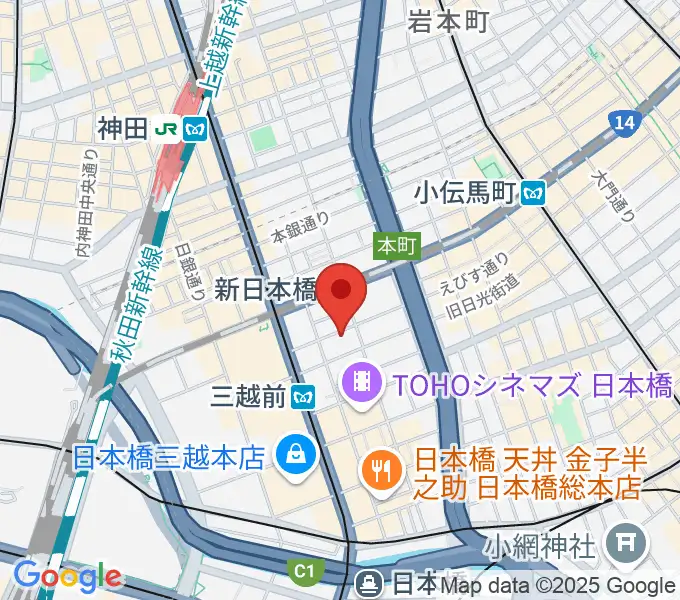 お江戸日本橋亭の地図
