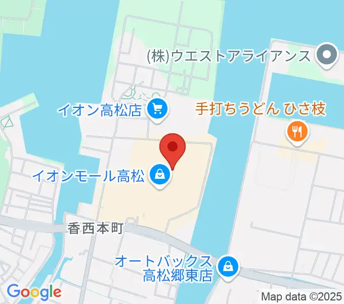 楽器堂オーパス イオンモール高松店の地図