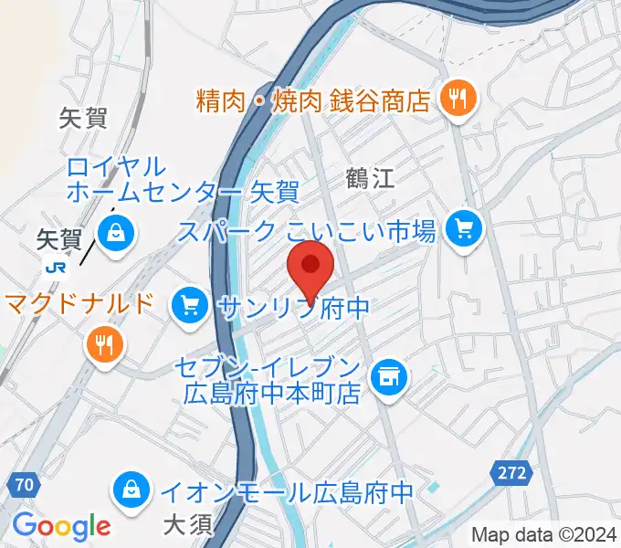 広島ララミュージックの地図