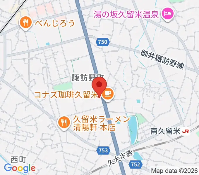木下楽器店 すわの町本店の地図