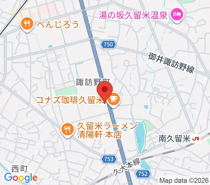 木下楽器店 すわの町本店の地図