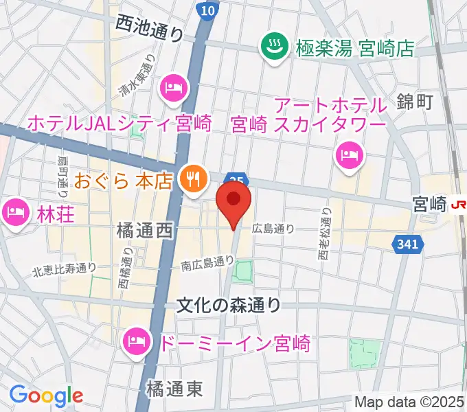 宮崎LIVE HOUSE ぱーく．の地図