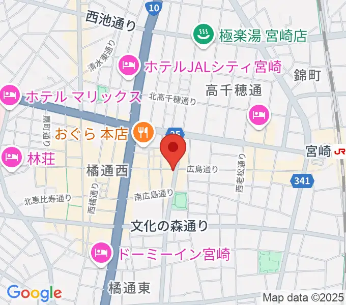 宮崎LIVE HOUSE ぱーく．の地図