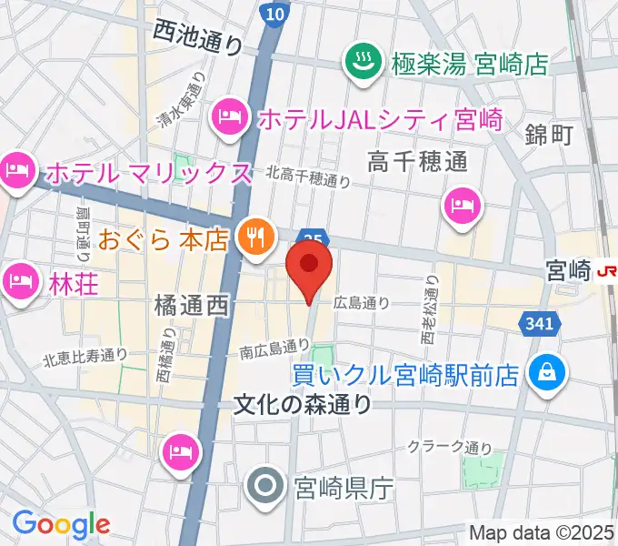 宮崎LIVE HOUSE ぱーく．の地図