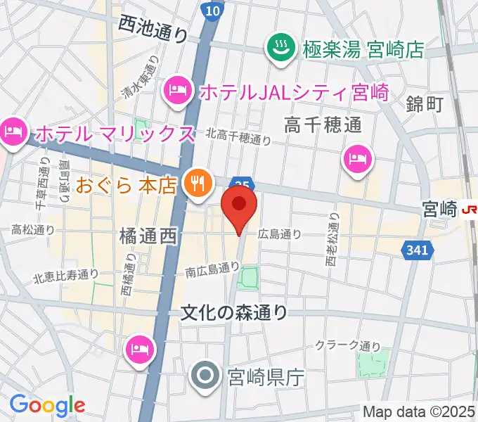 宮崎LIVE HOUSE ぱーく.の地図
