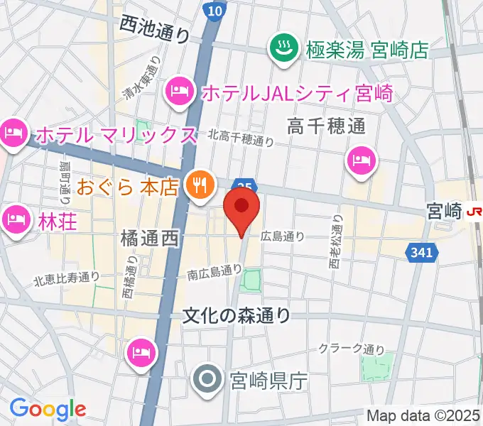 宮崎LIVE HOUSE ぱーく.の地図