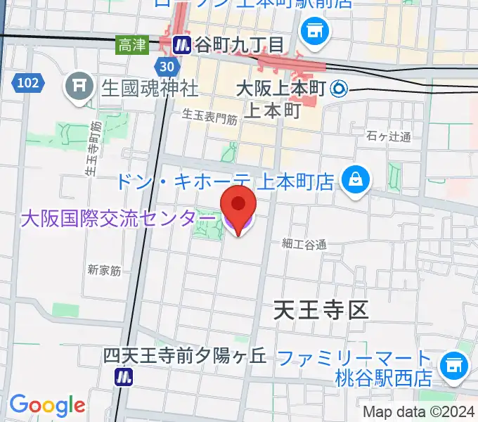 大阪国際交流センターの地図