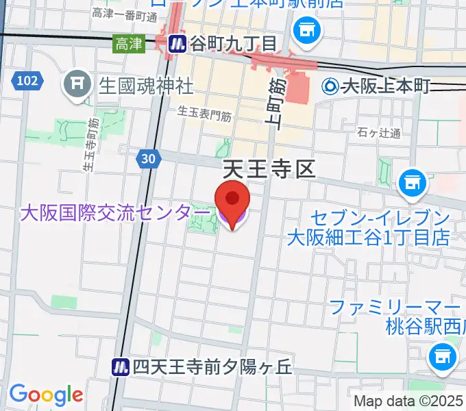 大阪国際交流センターの地図