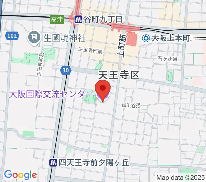 大阪国際交流センターの地図