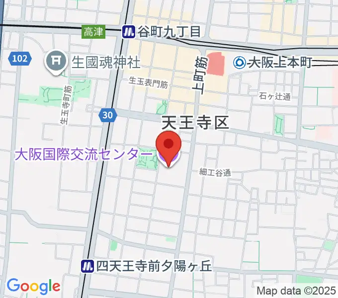 大阪国際交流センターの地図
