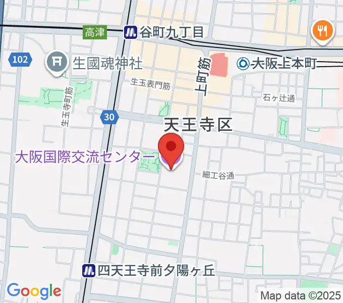 大阪国際交流センターの地図