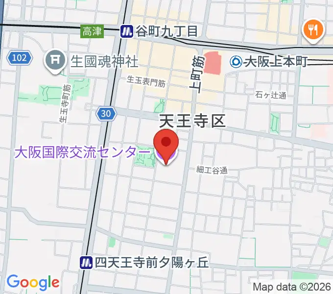 大阪国際交流センターの地図