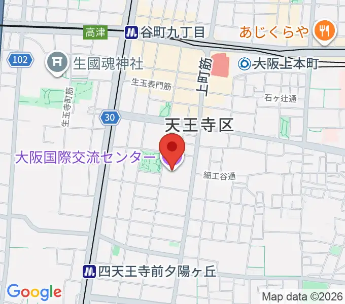 大阪国際交流センターの地図