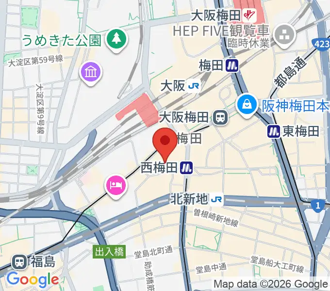 大阪四季劇場の地図