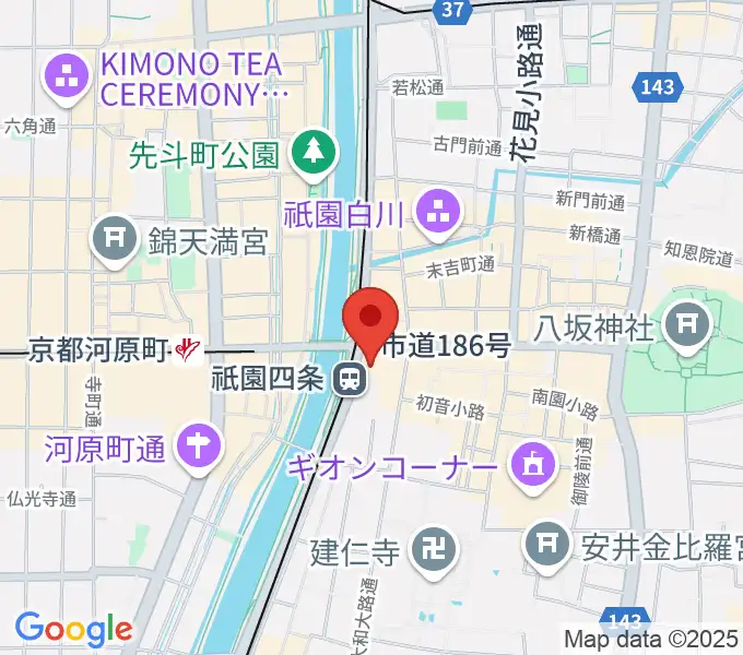 京都四條南座の地図