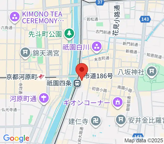 京都四條南座の地図