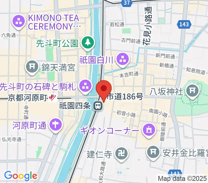京都四條南座の地図