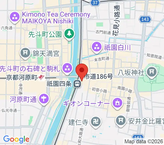 京都四條南座の地図
