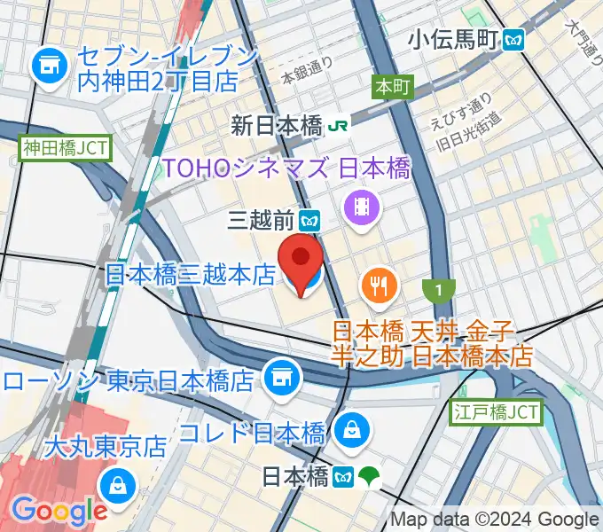 三越劇場の地図