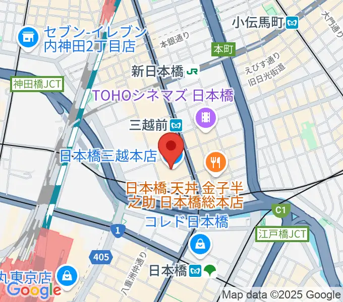 三越劇場の地図