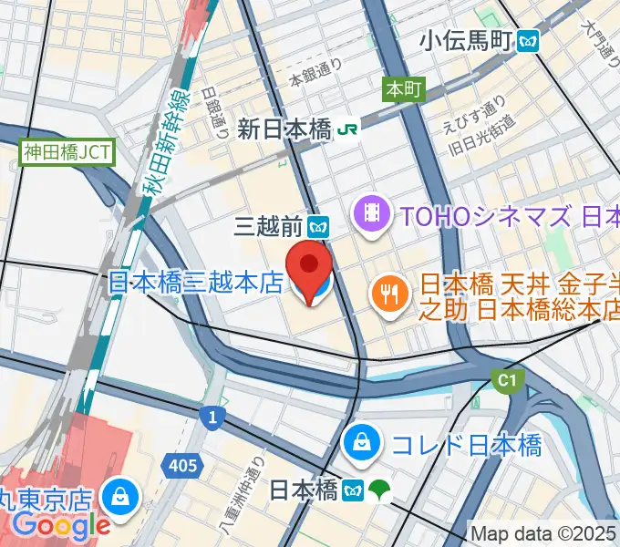 三越劇場の地図