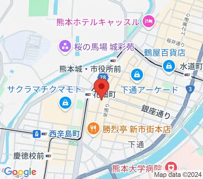 熊本TWO FIVEの地図