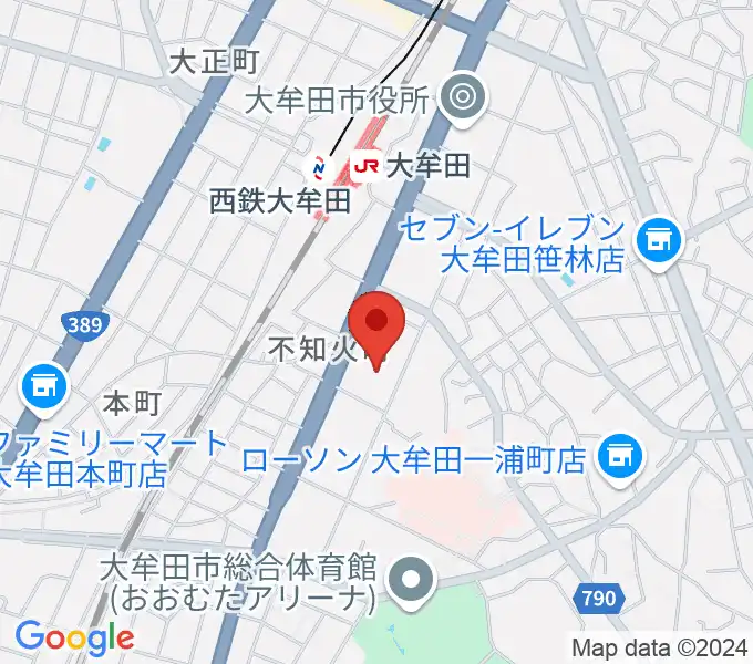 大牟田文化会館の地図