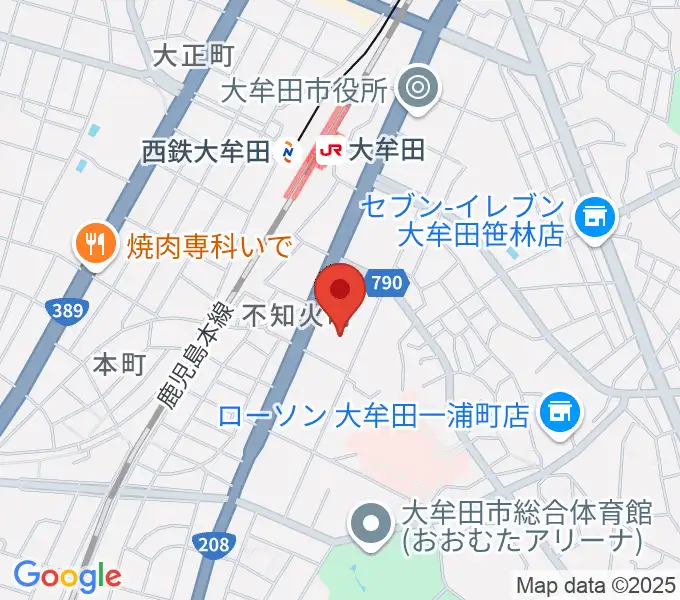 大牟田文化会館の地図