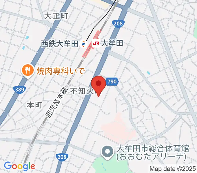 大牟田文化会館の地図