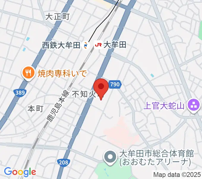 大牟田文化会館の地図