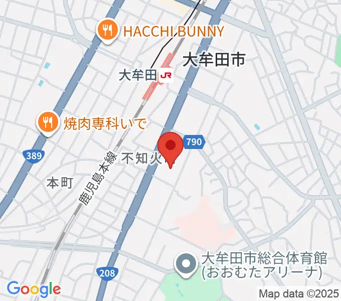 大牟田文化会館の地図