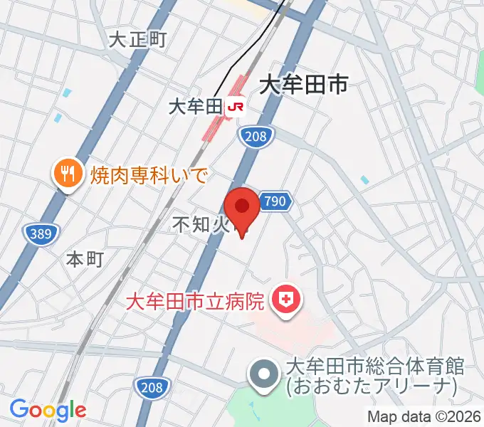 デンカ大牟田文化会館の地図