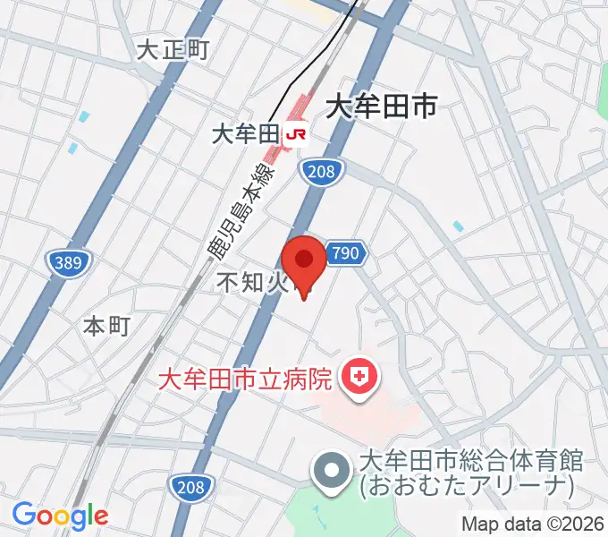 デンカ大牟田文化会館の地図