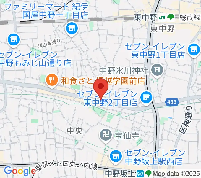 中野坂上RAFTの地図