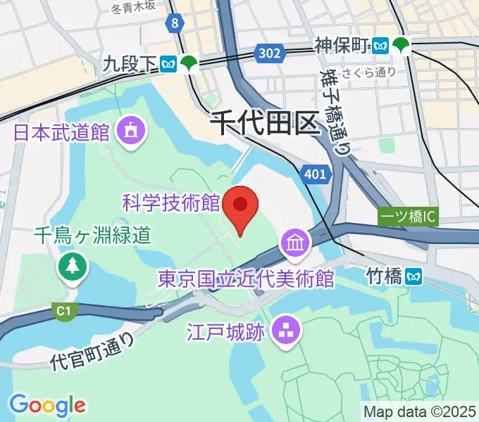 科学技術館の地図