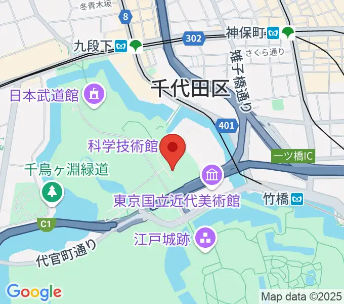 科学技術館の地図