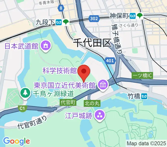 科学技術館の地図