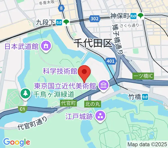 科学技術館の地図