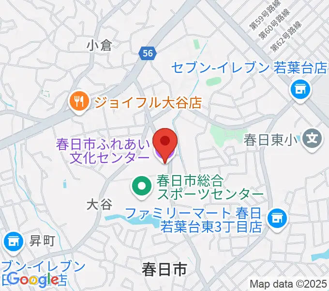 春日市ふれあい文化センターの地図