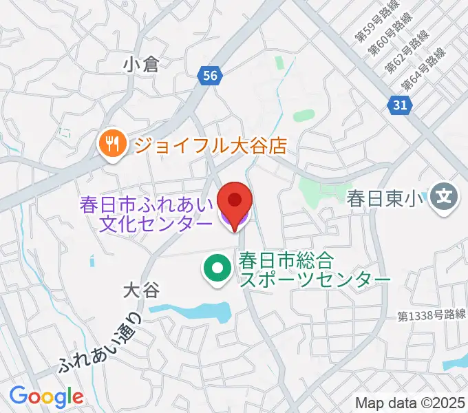 春日市ふれあい文化センターの地図
