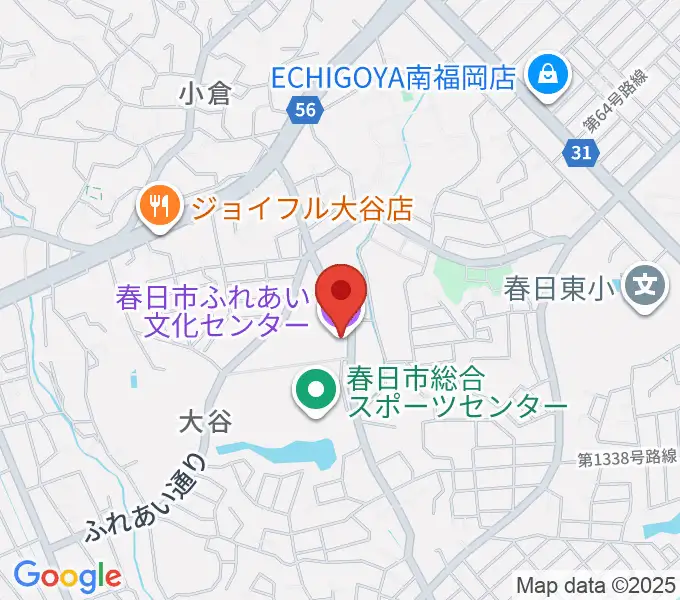 春日市ふれあい文化センターの地図