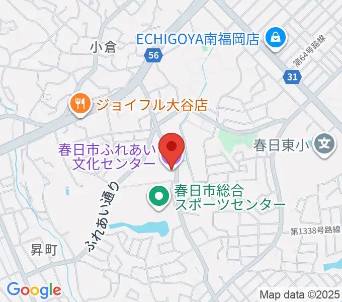 春日市ふれあい文化センターの地図