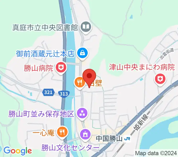 勝山文化往来館ひしおの地図