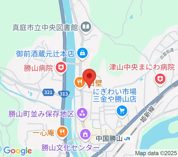 勝山文化往来館ひしおの地図