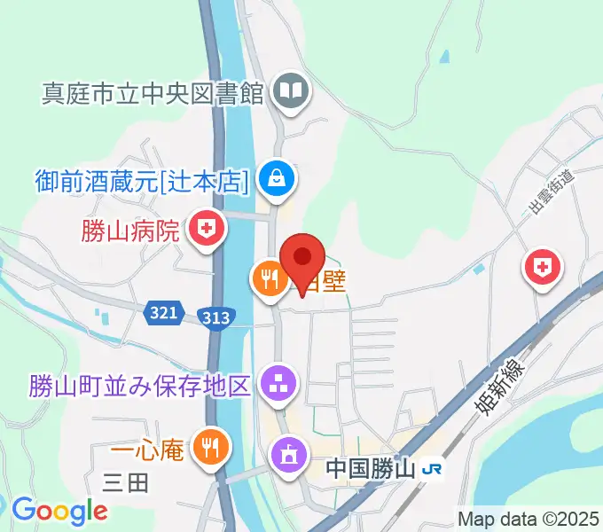 勝山文化往来館ひしおの地図