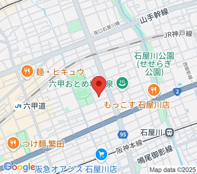 六甲道ギタースクールの地図
