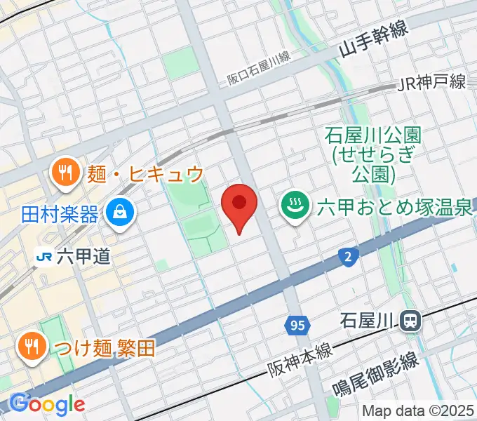 六甲道ギタースクールの地図