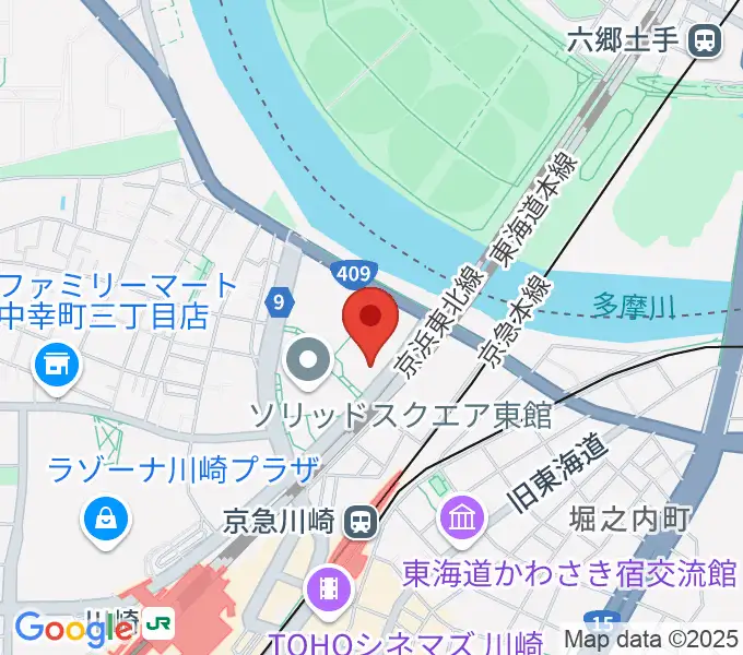 川崎市産業振興会館の地図